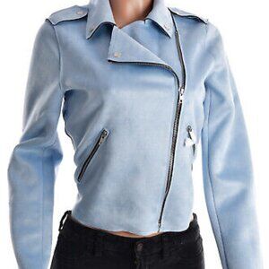 MEMBERS ONLY Blue Suede Moto Jacket